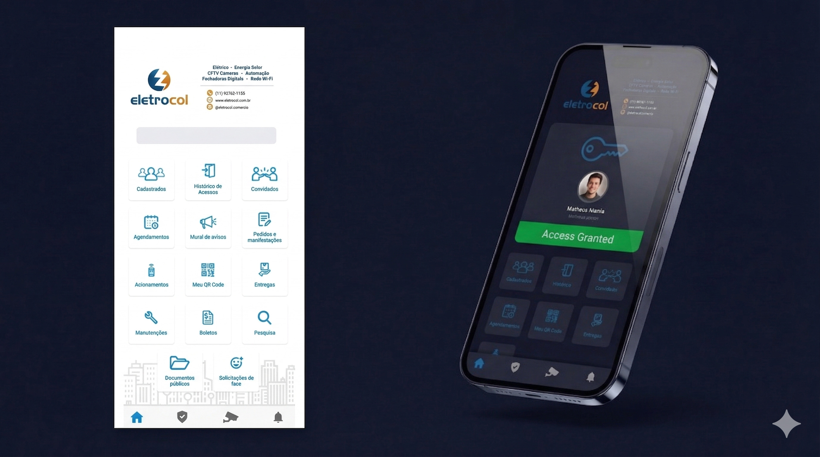 Mockup do Eletrocol Access